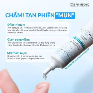 [HÀNG CÔNG TY] Kem Chấm Mụn, Gom Cồi Mụn, Giảm Sưng Viêm Dermedic Normacne Acne Spot Treatment (15ml)