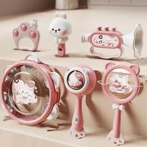 Đồ Chơi Xúc Xắc Âm Thanh Hình Gấu Thỏ Cho Bé – Trống Kèn Lục Lạc Còi Siêu Dễ Thương, Kích Thích Thính Giác Tr