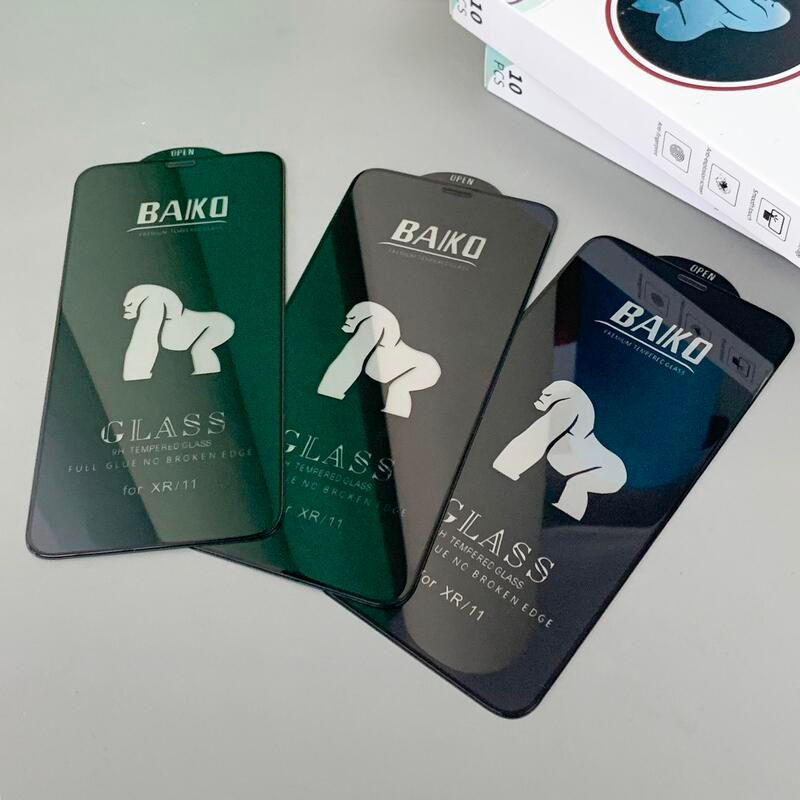 Kính cường lực Baiko bảo vệ màng loa hạn chế vân tay cho IPhone 11 12 13 14 15 16 17Promax Pro Plus