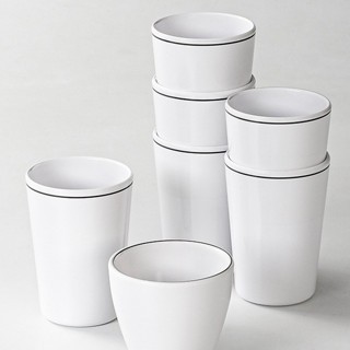 Cốc Uống Nước Phíp ( Melamine A5 )  Trắng Viền Đen – Phong Cách Bắc Âu Cổ Điển Sang Trọng  5207