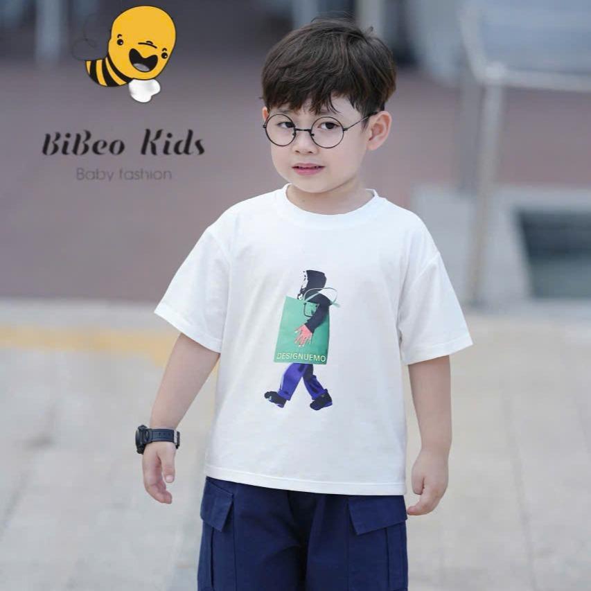 Bộ quần áo IN DESIGNUEMO quần Kaki xanh than túi hộp cho bé trai , Quần áo chất COTTON mềm thoải mái cho bé