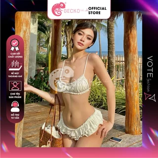 [HCM] Bikini GECKO 2 Mảnh Áo Cúp Nhún Quần Bèo 2M59-A (Ảnh Thật)