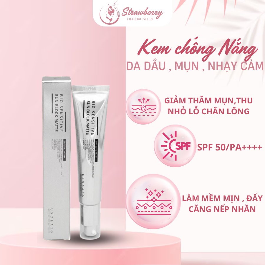 Kem Chống Nắng da dầu Usolab 50ml bio Sensitive Sun Block Matte SPF 50 ...