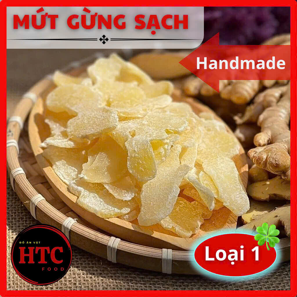 Mứt gừng mứt Tết đặc biệt nhà làm the cay ấm nồng, ít đường, mứt trái cây ngon, đồ ăn vặt HTC Food