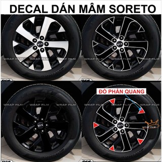 Decal dán mâm Kia Sorento, pvc không thấm nước, không bong tróc ( bộ 5bánh) - decal cao cấp không phai màu