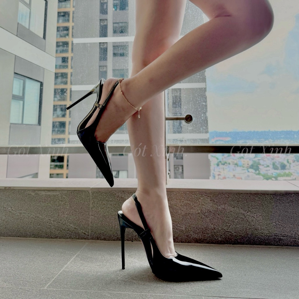chân MÚP tăng size - Giày cao gót Min bít mũi đế đỏ gót nhọn cao 7 9 10 11 12 phân (VD-VB) dép sandal