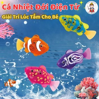Đồ Chơi Cá Điện Tử Bơi Trong Nước Cho Bé Robot Fish Kèm Đèn LED Phát Sáng Nhựa ABS An Toàn Đồ Chơi Nhà Tắm Cho Bé