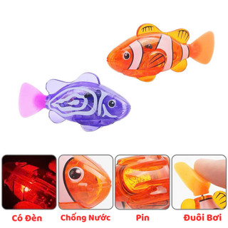 Đồ Chơi Cá Điện Tử Bơi Trong Nước Cho Bé Robot Fish Kèm Đèn LED Phát Sáng Nhựa ABS An Toàn Đồ Chơi Nhà Tắm Cho Bé