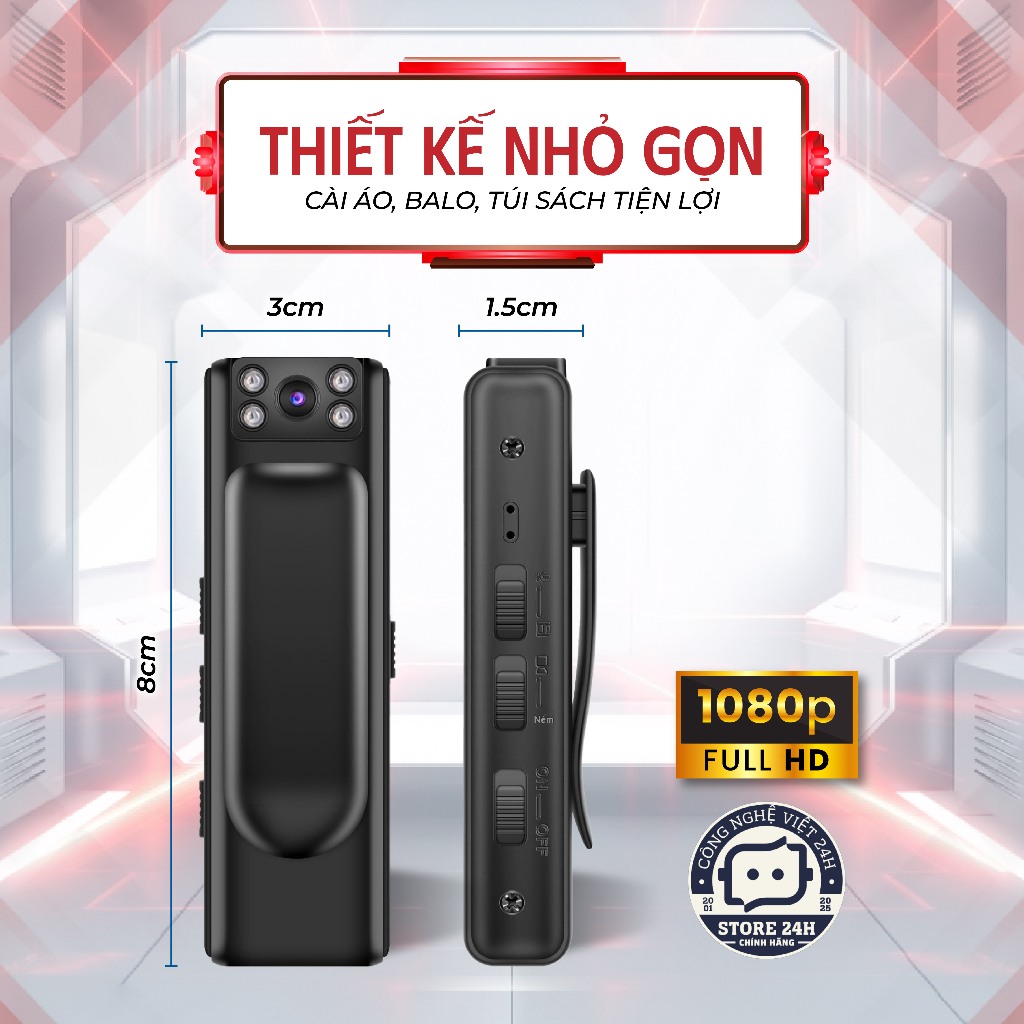 Camera M11 Full HD 1080, Ghi Âm, Quay Hồng Ngoại , Cam Giấu Kín Mini, Không Phát Sáng, Cam Mini