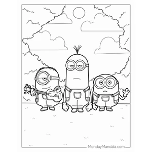 Tranh tô màu Minions (Mực và giấy chính hãng - an toàn cho bé)