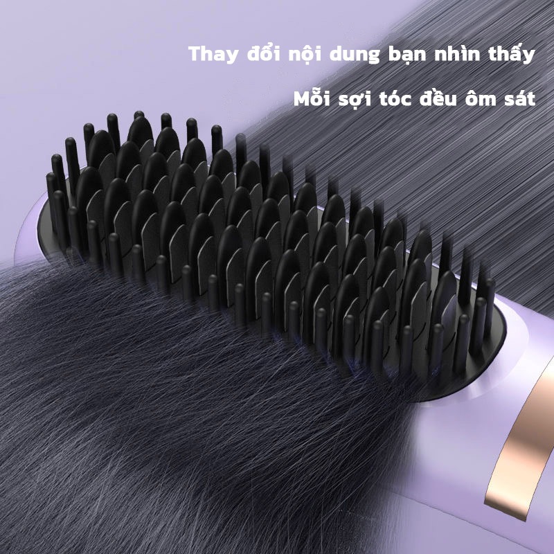 EXYT Lược Duỗi Tóc Không Dây Ion Âm - Chải Mượt Tóc, Giữ Ẩm, Chống Rối | Gọn Nhẹ Dễ Mang | Giao Hàng Nhanh