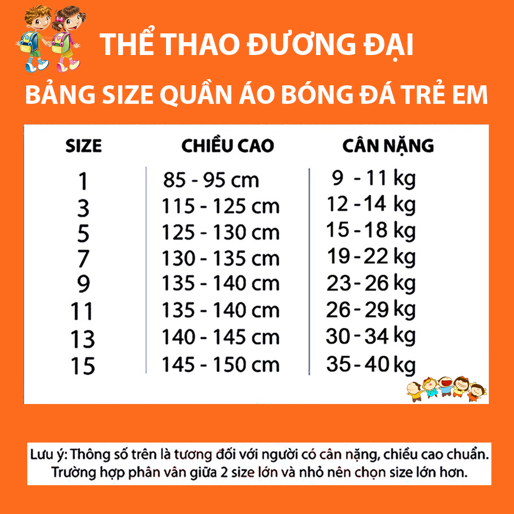 [Peinn] Quần Áo Bóng Đá Trẻ Em Dễ Thương Thun Mè Đồ Đá Banh Cho Bé Thể Thao Đương Đại