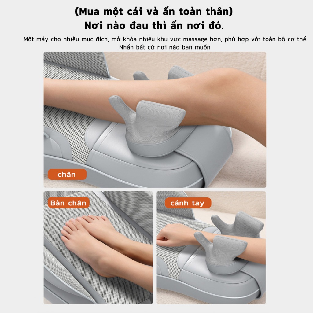 EXYT Đệm Massage Toàn Thân 3D & Sưởi Hồng Ngoại - Giảm Đau Lưng, Thư Giãn Cổ/Chân - Cho Xe Hơi và Nhà