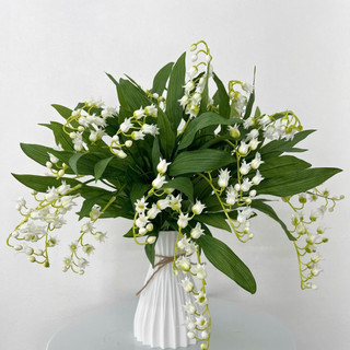 cành hoa linh lan vip 5 nhánh-50cm- hoa nhựa mô phỏng-trang trí bình hoa , không gian, quán cà phê, sự kiện...
