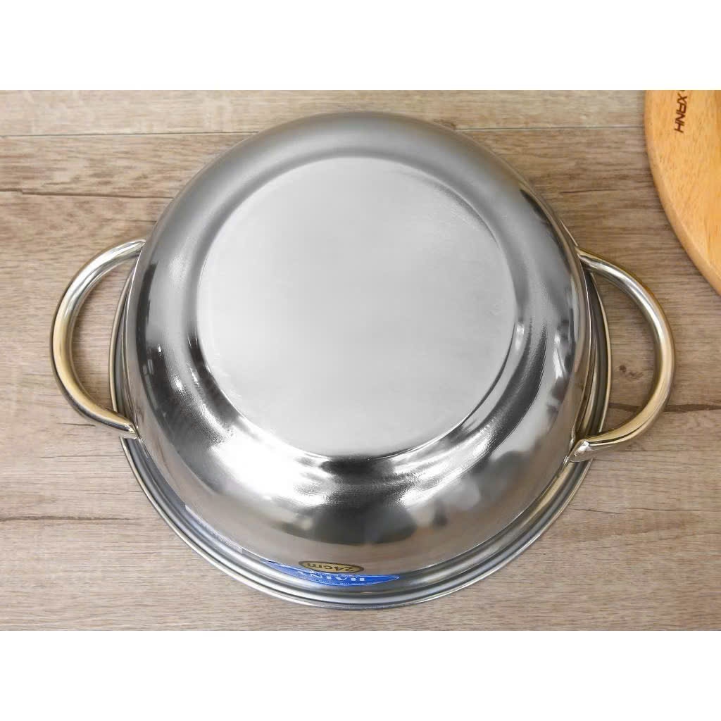 Nồi Inox 26cm - Nồi Lẩu, Nồi Nấu Canh Cho Gia Đình Quán Ăn Tiện Lợi