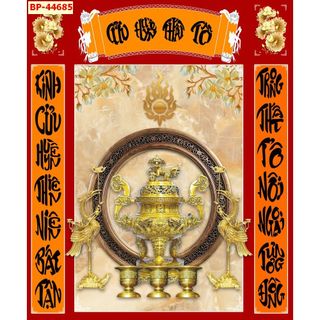 Tranh 3D Dán Tường Cửu Huyền Thất Tổ không phai màu, chống thấm nước
