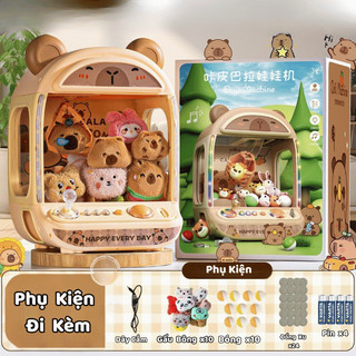 Máy Gắp Thú Capybara Kích Thước Lớn Có Nhạc Và Đèn Kèm Xu Đếm Thời Gian Có Sẵn Nhiều Gấu Bông Cute Quà Cực Xinh Cho Bé