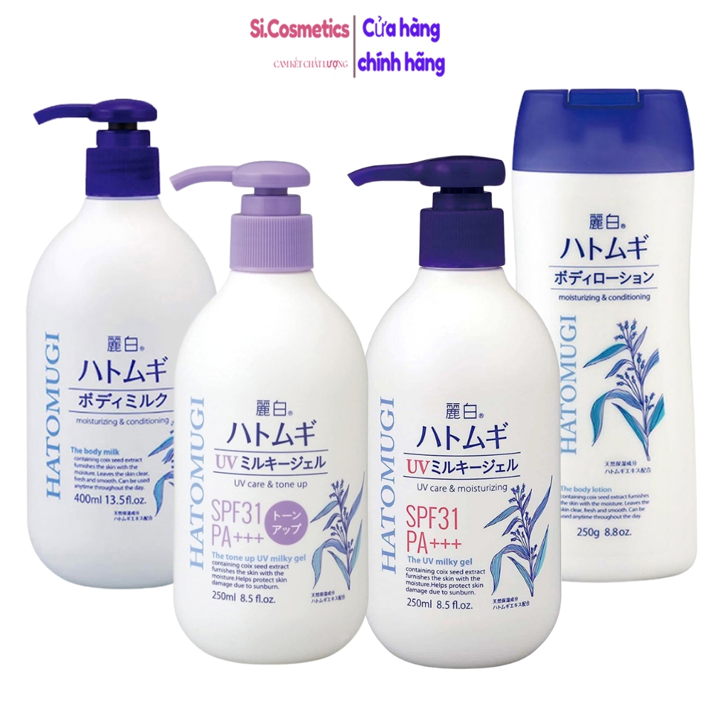 Dưỡng thể trắng da Hatomugi ban đêm 400ml The Body Milk Nhật Bản