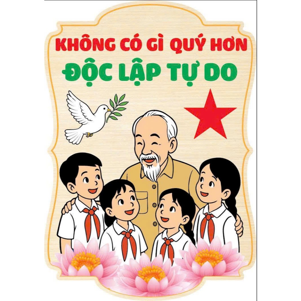 Tranh treo lớp học – Trang trí góc học tập – CHỦ ĐỀ Việt Nam – Có dây treo