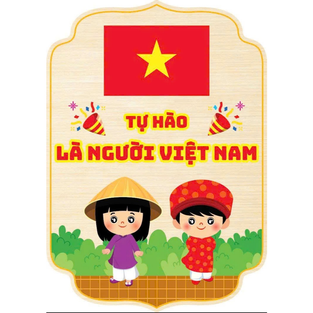 Tranh treo lớp học – Trang trí góc học tập – CHỦ ĐỀ Việt Nam – Có dây treo