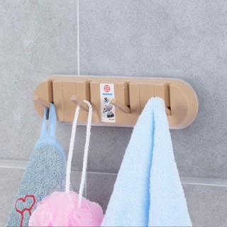 Thanh dán tường 4 móc gập gọn nhựa VIỆT NHẬT - Treo đồ, quần áo, chịu lực, siêu dính - 2811