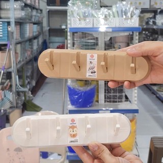 Thanh dán tường 4 móc gập gọn nhựa VIỆT NHẬT - Treo đồ, quần áo, chịu lực, siêu dính - 2811