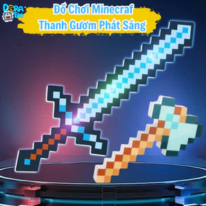 Đồ Chơi Mô Hình Phát Sáng MineCraf Thanh Kiếm Kim Cương, Rìu Ánh Sáng, Đồ Chơi Ánh Sáng Trang Trí Phòng Ngủ Sinh Động