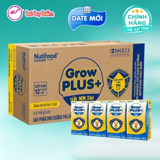 🍼 Thùng 48 Hộp Sữa Bột Pha Sẵn Nutifood GrowPLUS+ 1+, Sữa Non 24h FDI Tăng Đề Kháng 110ml, Date Mới