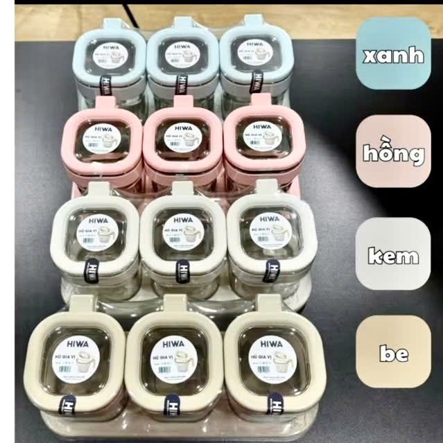 Bộ Hũ Đựng Gia Vị Vuông, Hũ Gia Vị Sang Trọng