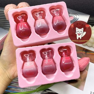 [HOLD LIVE] Set 3 Son Hold Live Vỏ Bạc Trái Tim, Cute Ode Lip Glaze, 4.5gx3 (HL777)