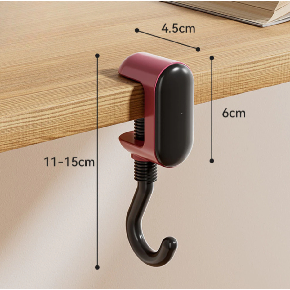 Móc Treo Balo, Túi Xách Cứng Cáp, Móc Treo Đồ Cạnh Bàn Có Thể Xoay Điều Chỉnh Dễ Dàng