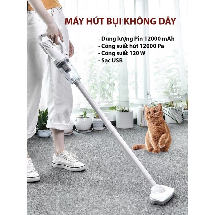 EXYT Máy Hút Bụi Cầm Tay Không Dây 7in1 - Lực Hút 25KPa Mạnh Mẽ - Hút Sạch Nhà & Ô Tô - Nhẹ Nhàng, Dễ Vệ Sinh