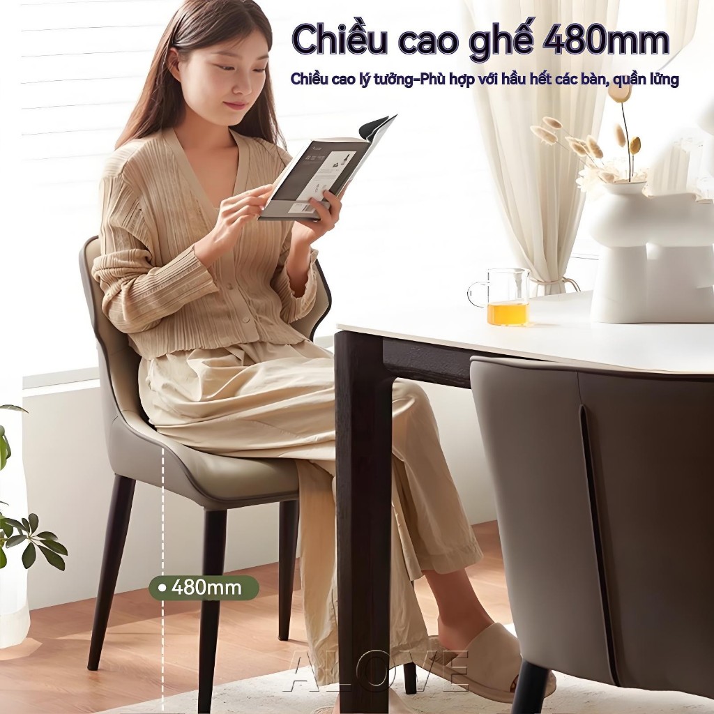 ALOVE Ghế ăn gia đình hiện đại ghế bàn ăn tựa lưng êm ái phong cách Bắc Âu sang trọng | BigBuy360 - bigbuy360.vn