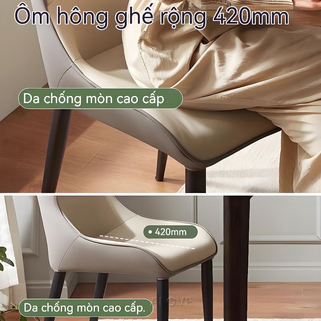 ALOVE Ghế ăn gia đình hiện đại ghế bàn ăn tựa lưng êm ái phong cách Bắc Âu sang trọng | BigBuy360 - bigbuy360.vn
