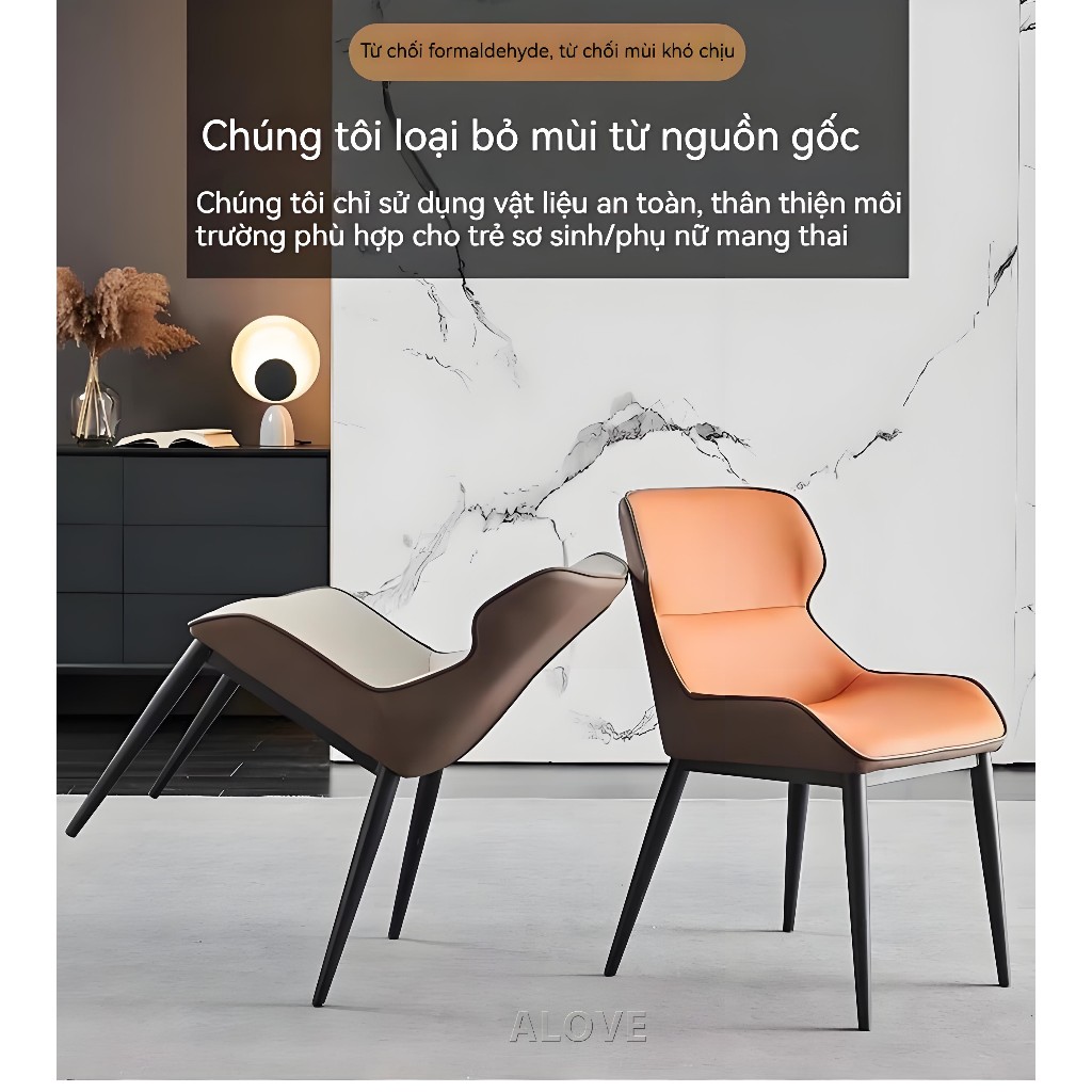 ALOVE Ghế ăn gia đình hiện đại ghế bàn ăn tựa lưng êm ái phong cách Bắc Âu sang trọng | BigBuy360 - bigbuy360.vn