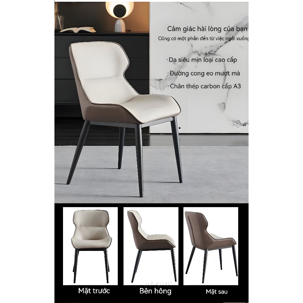 ALOVE Ghế ăn gia đình hiện đại ghế bàn ăn tựa lưng êm ái phong cách Bắc Âu sang trọng | BigBuy360 - bigbuy360.vn