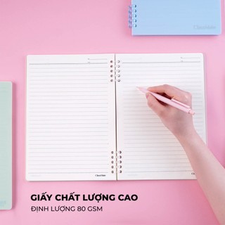 Sổ Còng Nhựa Binder 2 Đầu A5 B5 Bìa Nhựa PP Binder 10 Còng Nhựa Thay Giấy Refill Dễ Dàng LA5/B5-16-009