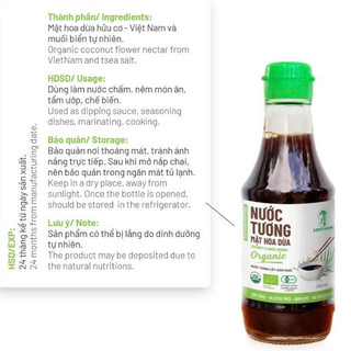 Nước Tương Mật Hoa Dừa Organic Sokfarm Ít Muối Vị UMAMI Tự Nhiên