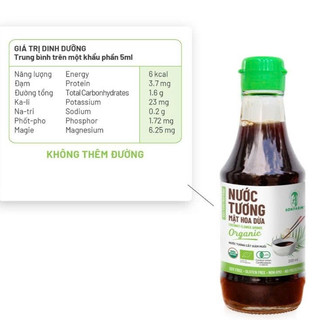 Nước Tương Mật Hoa Dừa Organic Sokfarm Ít Muối Vị UMAMI Tự Nhiên