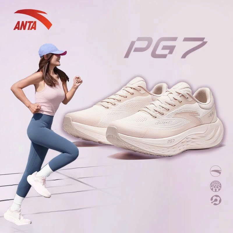 [10KM+] ANTA PG 7 Nữ Travel Giày chạy bộ Running Shoes 1224C5546- êm thoải mái đế cao 4cm