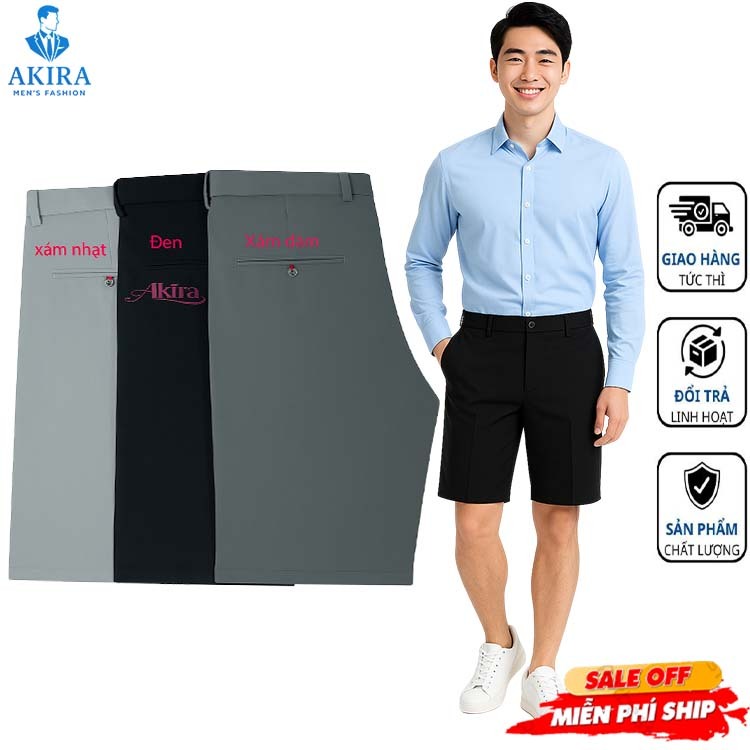 Quần short tây âu nam công sở, chất vải mềm mịn bền đẹp, mặc đi làm đi chơi