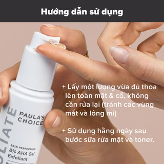 Aha paula choice gel tẩy tế bào chết SKIN PERFECTING 8% AHA GEL EXFOLIANT 15/100ml