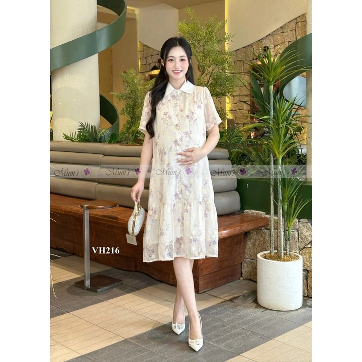 Đầm suông, đầm bầu xinh Mum's shop VH216 đầm bầu công sở thanh lịch, trẻ trung, gọn dáng