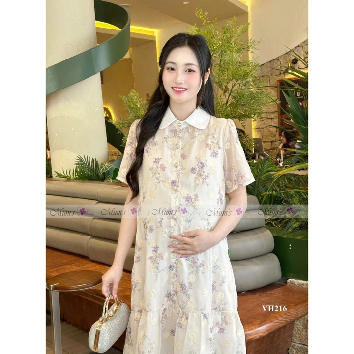 Đầm suông, đầm bầu xinh Mum's shop VH216 đầm bầu công sở thanh lịch, trẻ trung, gọn dáng