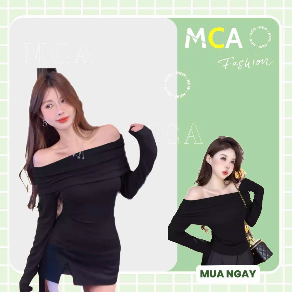 [ Video sp thực tế ] Áo body trễ vai gân tăm dài tay tôn dáng slay, quyến rũ A.5951