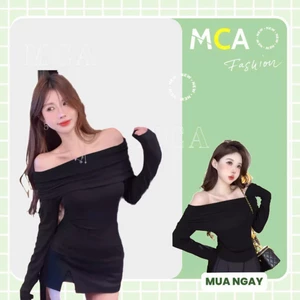 Áo body trễ vai gân tăm dài tay tôn dáng slay, quyến rũ A.5951