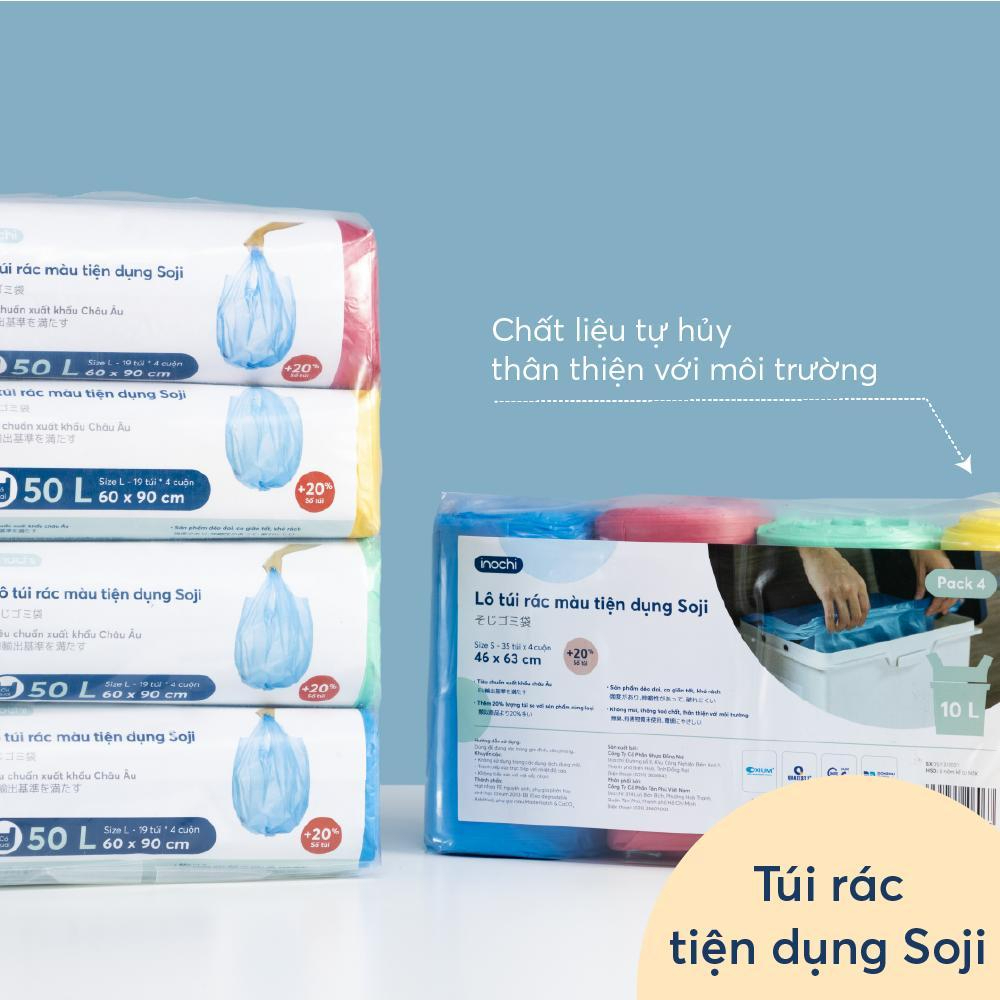 Túi rác tự hủy sinh học có quai tiện dụng. Túi rác tiện dụng Soji 10L, 25L, 50L chính hãng INOCHI