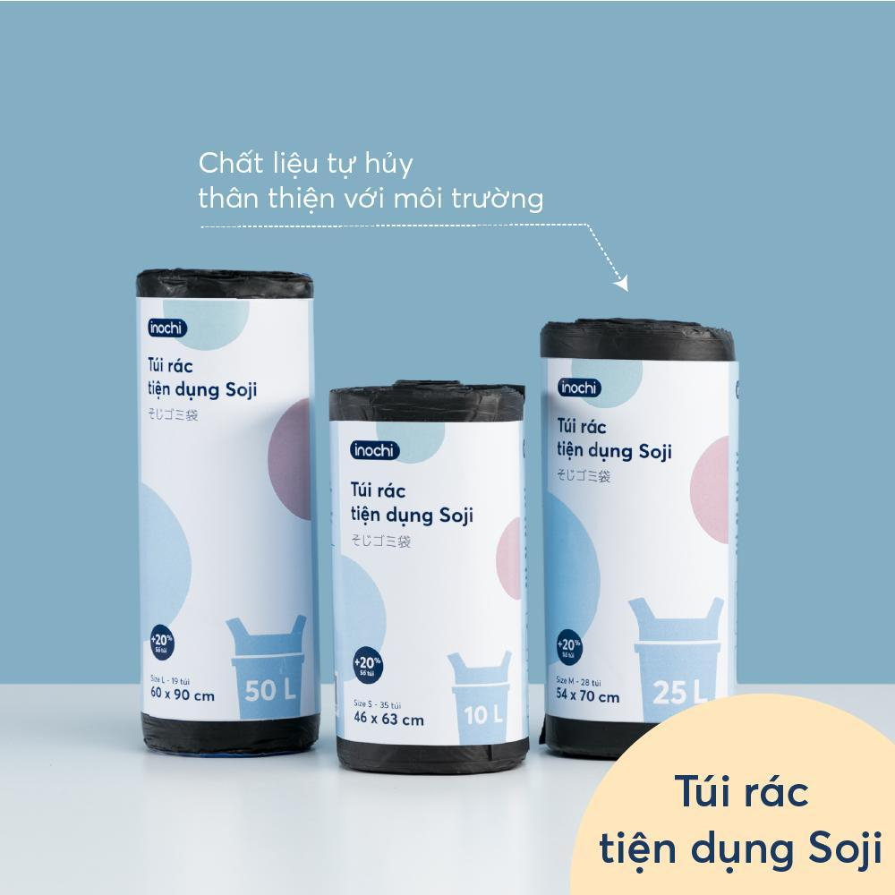 Túi rác tự hủy sinh học có quai tiện dụng. Túi rác tiện dụng Soji 10L, 25L, 50L chính hãng INOCHI