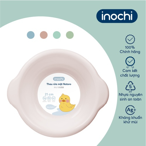 Thau rửa mặt cao cấp inochi, trẻ em, người lớn, an toàn sức khỏe - Giao màu ngẫu nhiên
