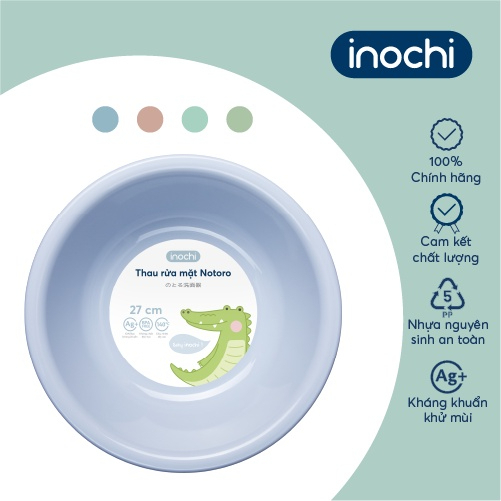 Thau rửa mặt cao cấp inochi, trẻ em, người lớn, an toàn sức khỏe - Giao màu ngẫu nhiên